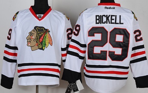 Chicago Blackhawks #29 Bryan Bickell White Jersey