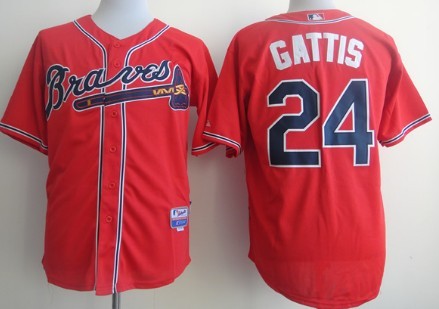 Atlanta Braves #24 Evan Gattis Red Jersey