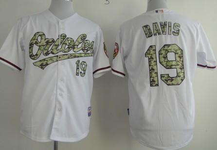 Baltimore Orioles #19 Chris Davis White With Camo Jersey