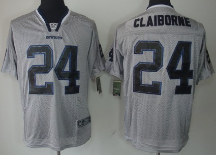 Nike Dallas Cowboys #24 Morris Claiborne Lights Out Gray Elite Jersey