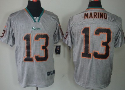 Nike Miami Dolphins #13 Dan Marino Lights Out Gray Elite Jersey