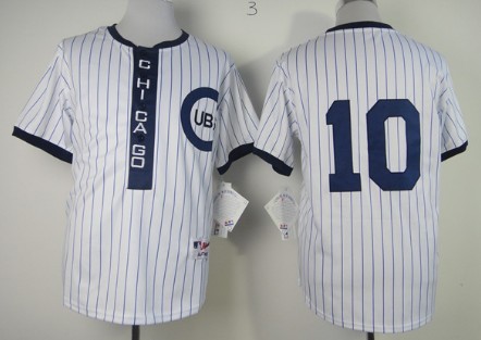 Chicago Cubs #10 Ron Santo 1909 White Pullover Jersey