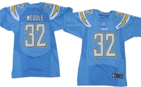 Nike San Diego Chargers #32 Eric Weddle 2013 Light Blue Elite Jersey