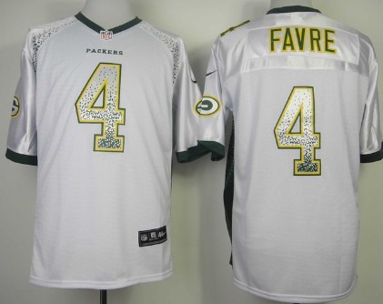 Nike Green Bay Packers #4 Brett Favre 2013 Drift Fashion White Elite Jersey