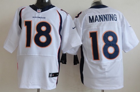 Nike Denver Broncos #18 Peyton Manning 2013 White Elite Jersey