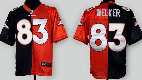 Nike Denver Broncos #83 Wes Welker Blue/Orange Two Tone Elite Jersey