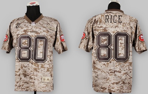 Nike San Francisco 49ers #80 Jerry Rice 2013 USMC Camo Elite Jersey
