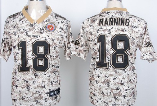 Nike Denver Broncos #18 Peyton Manning 2013 USMC Camo Elite Jersey