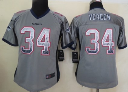 Nike New England Patriots #34 Shane Vereen 2013 Drift Fashion Gray Womens Jersey