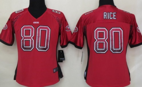 Nike San Francisco 49ers #80 Jerry Rice 2013 Drift Fashion Red Womens Jersey