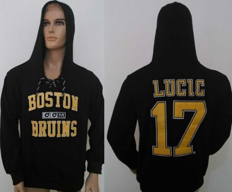 CCM Boston Bruins #17 Milan Lucic Black Hoodie