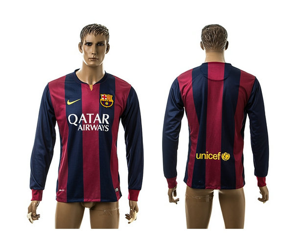 2014-2015 Barcelona AAA+ Thailand Quality Soccer Jersey Nike Home Long Sleeves