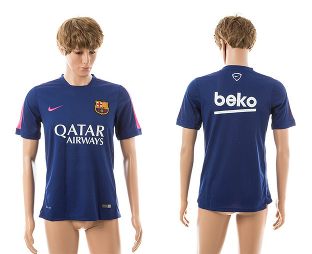 2014-2015 Barcelona AAA+ Thailand Quality Soccer Jersey Short Sleeves Blue