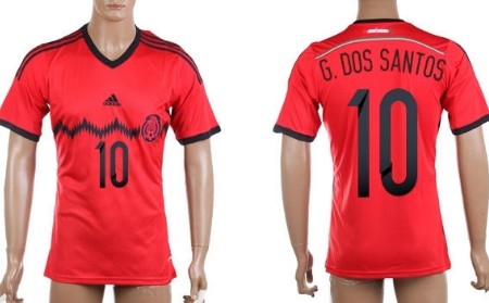 2014 World Cup Mexico #10 G.Dos Santos Away Soccer AAA+ T-Shirt