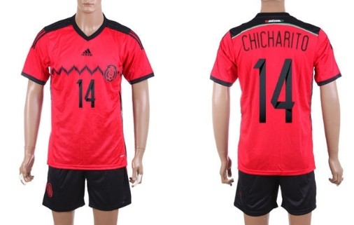 2014 World Cup Mexico #14 Chicharito Away Soccer Shirt Kit