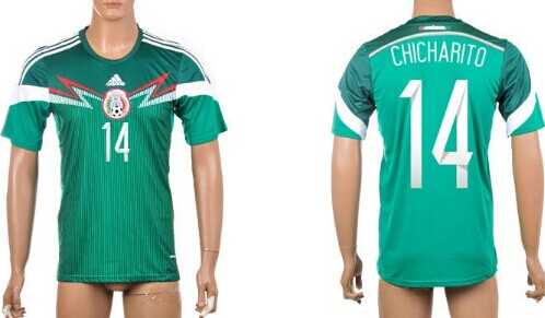 2014 World Cup Mexico #14 Chicharito Home Soccer AAA+ T-Shirt