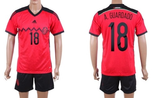 2014 World Cup Mexico #18 A.Guardado Away Soccer Shirt Kit