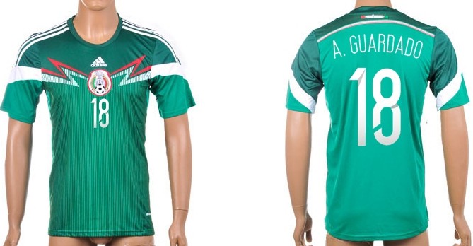 2014 World Cup Mexico #18 A.Guardado Home Soccer AAA+ T-Shirt