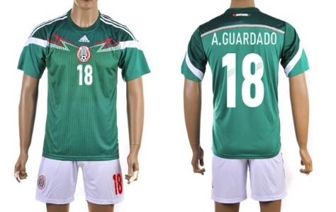 2014 World Cup Mexico #18 A.Guardado Home Soccer Shirt Kit