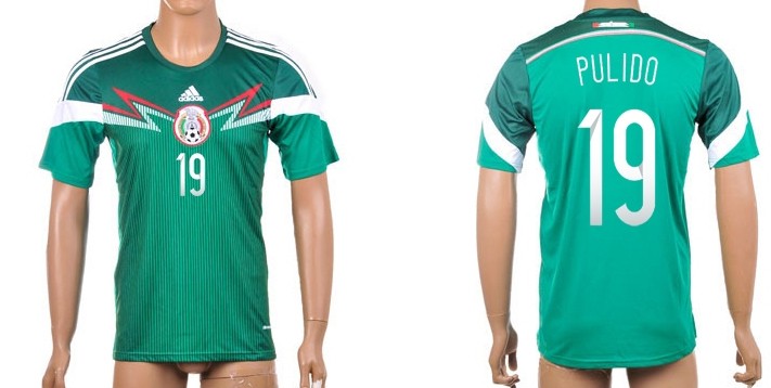 2014 World Cup Mexico #19 Pulido Home Soccer AAA+ T-Shirt