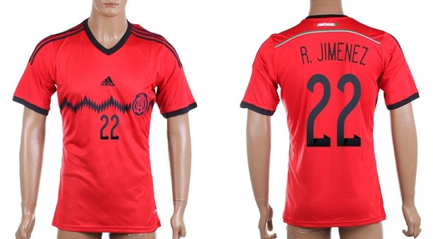 2014 World Cup Mexico #22 R.Jimenez Away Soccer AAA+ T-Shirt