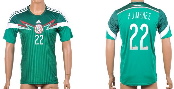 2014 World Cup Mexico #22 R.Jimenez Home Soccer AAA+ T-Shirt