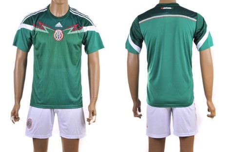 2014 World Cup Mexico Blank (or Custom) Home Soccer Shirt Kit