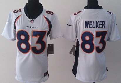 Nike Denver Broncos #83 Wes Welker 2013 White Game Womens Jersey