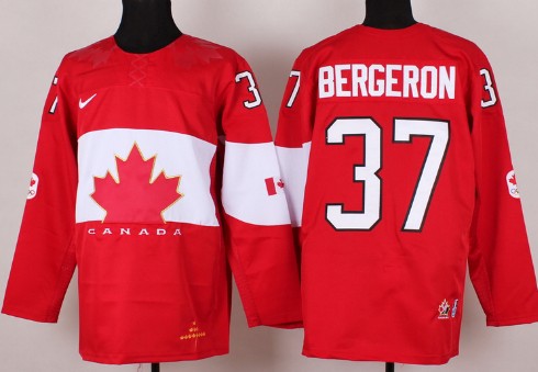 2014 Olympics Canada #37 Patrice Bergeron Red Jersey