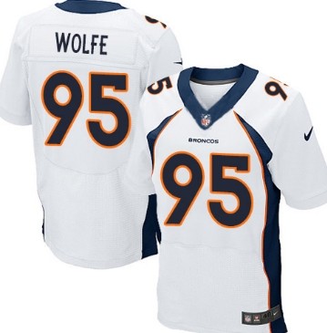 Nike Denver Broncos #95 Derek Wolfe 2013 White Elite Jersey