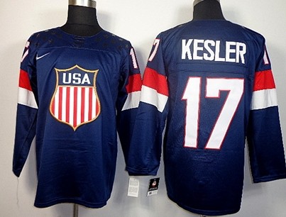 2014 Olympics USA #17 Ryan Kesler Navy Blue Jersey
