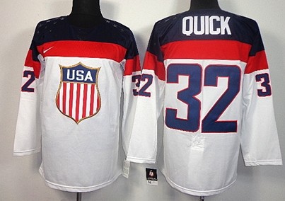 2014 Olympics USA #32 Jonathan Quick White Jersey