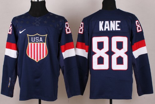 2014 Olympics USA #88 Patrick Kane Navy Blue Jersey