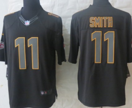 Nike Kansas City Chiefs #11 Alex Smith Black Impact Limited Jersey