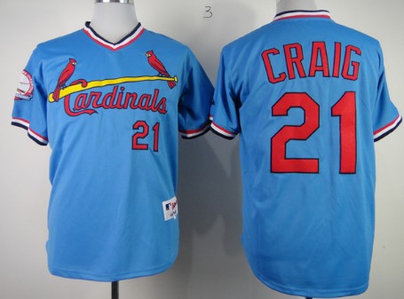 St. Louis Cardinals #21 Allen Craig Light Blue Pullover Jersey