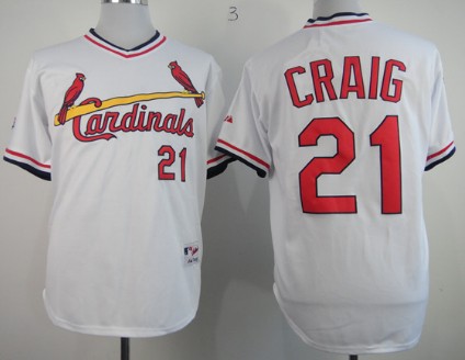 St. Louis Cardinals #21 Allen Craig White Pullover Jersey