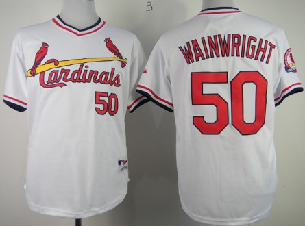 St. Louis Cardinals #50 Adam Wainwright White Pullover Jersey
