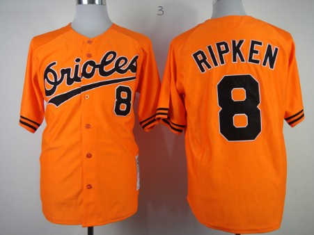 Baltimore Orioles #8 Cal Ripken 1989 Orange Throwback Jersey