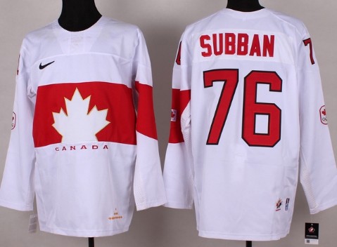 2014 Olympics Canada #76 P.K. Subban White Jersey