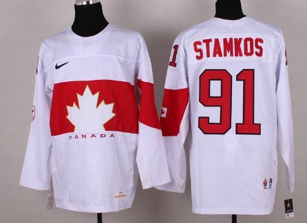 2014 Olympics Canada #91 Steven Stamkos White Jersey