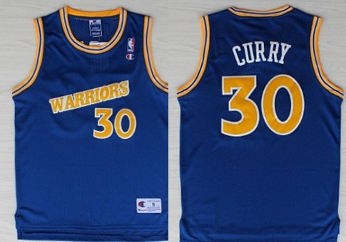 Golden State Warriors #30 Stephen Curry 1988-1989 Blue Swingman Throwback Jersey