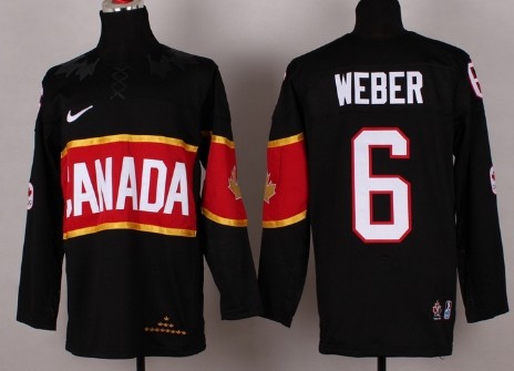 2014 Olympics Canada #6 Shea Weber Black Jersey