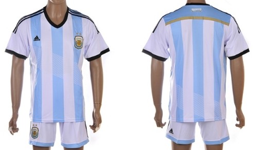 2014 World Cup Argentina Blank (or Custom) Home Soccer Shirt Kit