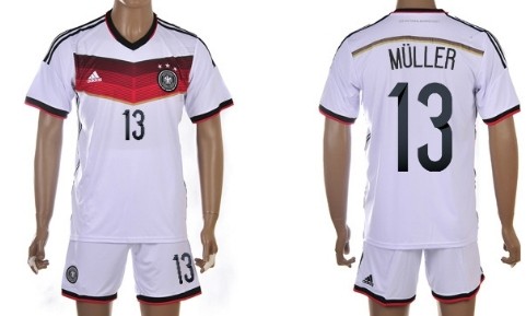2014 World Cup Germany #13 Muller Home Soccer Shirt Kit
