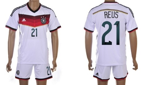 2014 World Cup Germany #21 Reus Home Soccer Shirt Kit