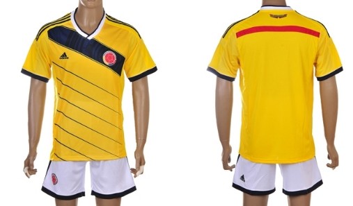 2014 World Cup Columbia Blank (or Custom) Home Soccer Shirt Kit
