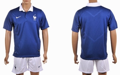 2014 World Cup France Blank (or Custom) Home Soccer Shirt Kit