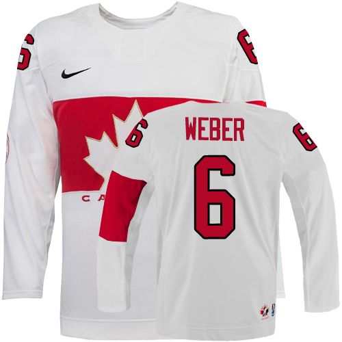 2014 Olympics Canada #6 Shea Weber White Jersey