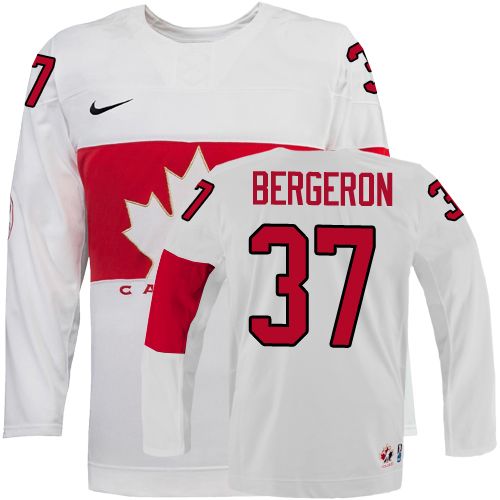2014 Olympics Canada #37 Patrice Bergeron White Jersey