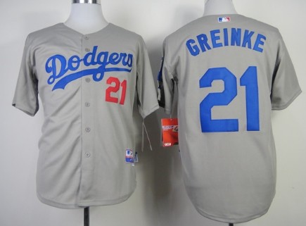 Los Angeles Dodgers #21 Zack Greinke 2014 Gray Jersey